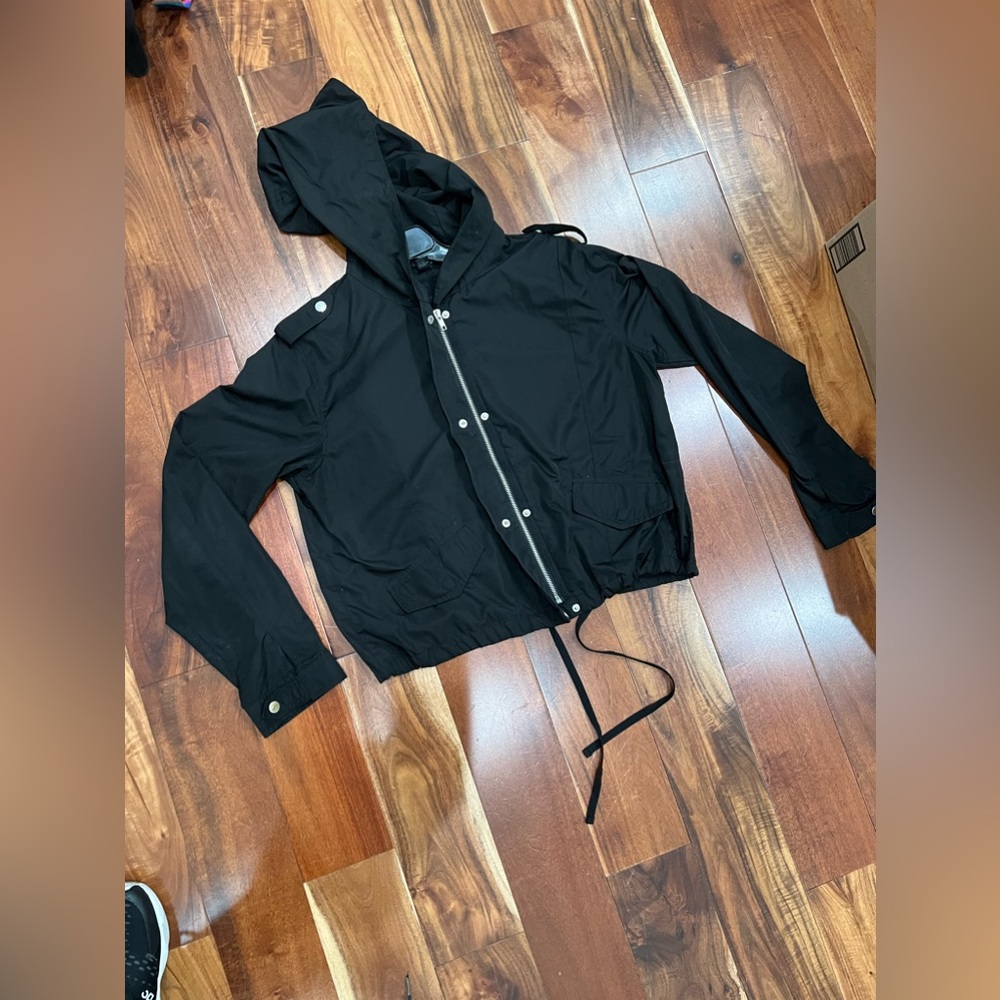BLACK ZIP UP WIND BREAKER MATERIAL🖤